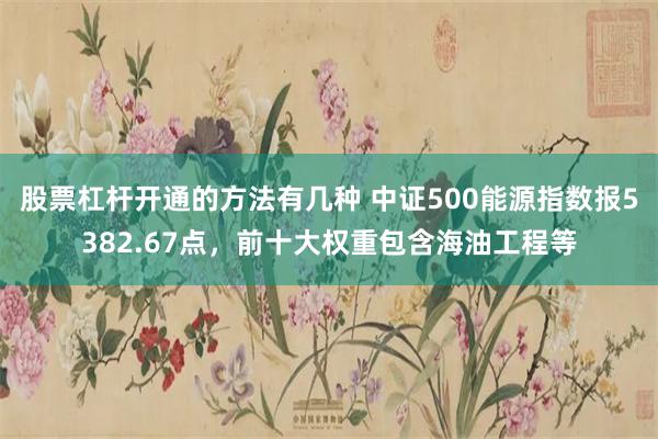 股票杠杆开通的方法有几种 中证500能源指数报5382.67点，前十大权重包含海油工程等