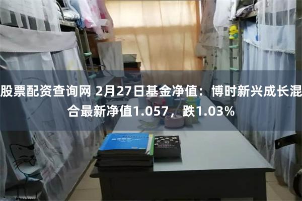 股票配资查询网 2月27日基金净值：博时新兴成长混合最新净值1.057，跌1.03%